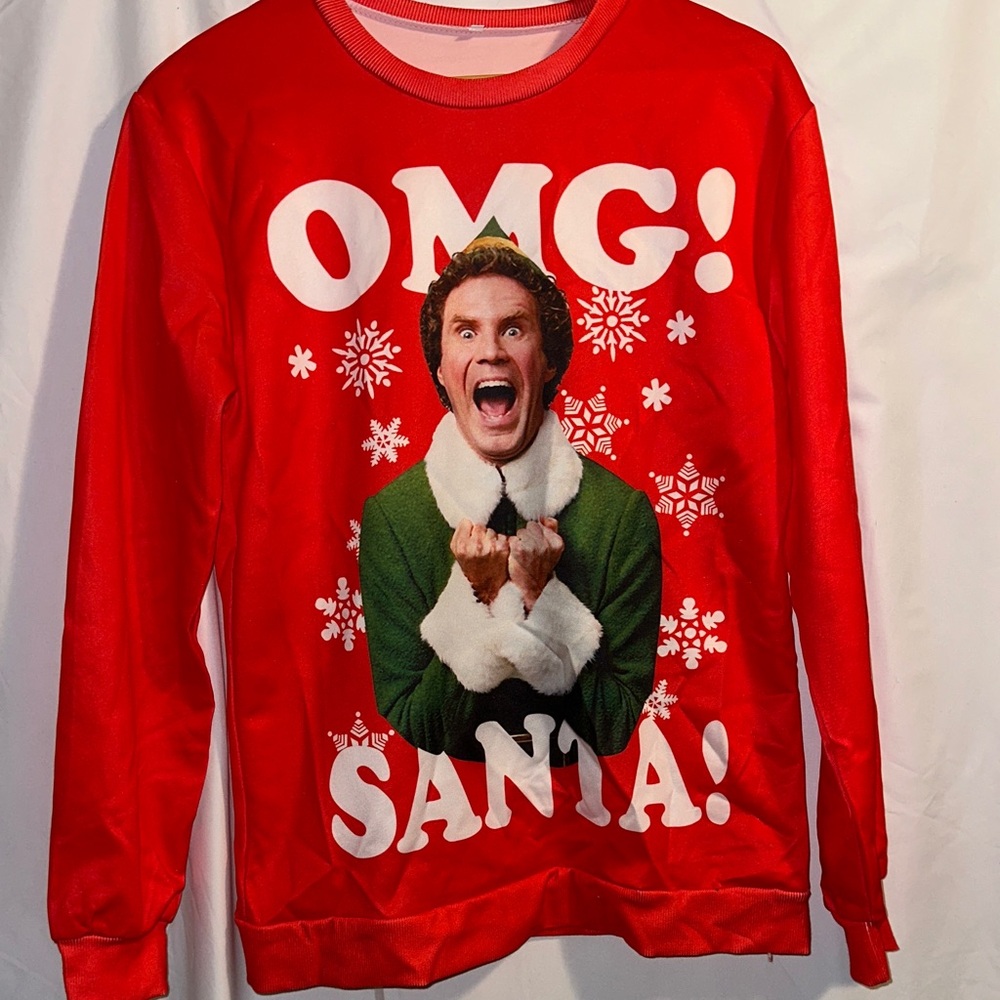 Elf! Christmas Sweater shirt with Festive Elf movie Design